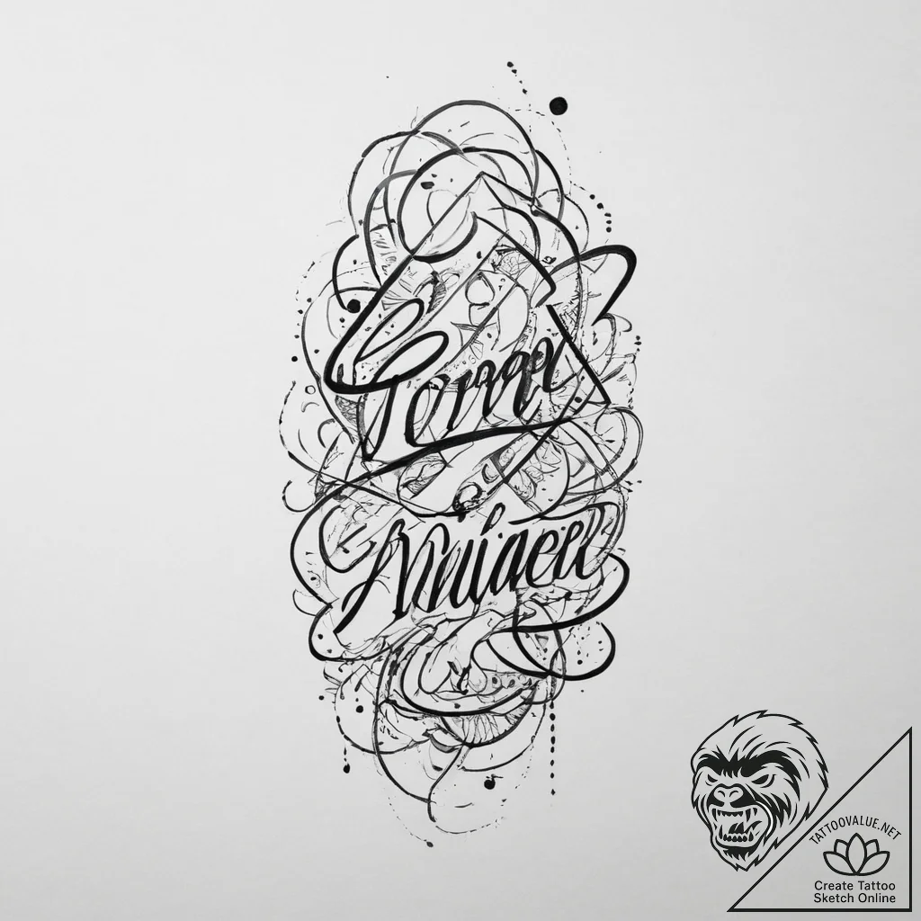 Tattoo design a child's name in their own act... - tattoo sketch (№1755661420_0, 20.08.2025 03:43) — tattoovalue.net