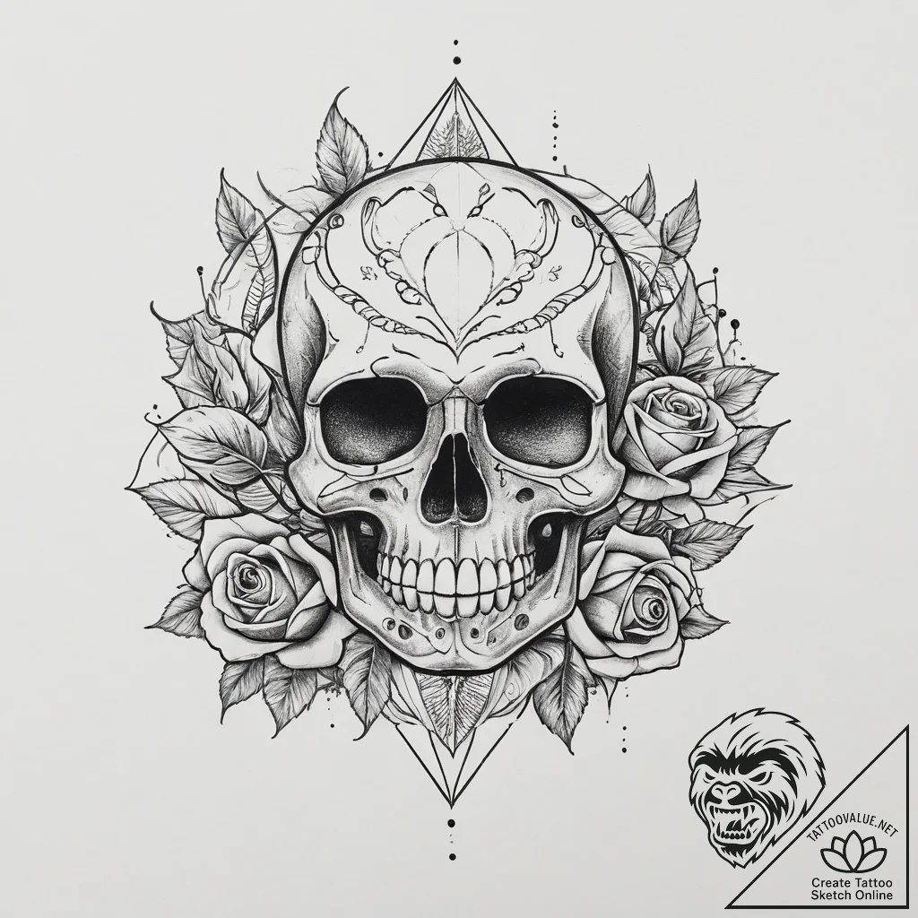 Tattoo design a single tear transforming into... - tattoo sketch (№1755662018_0, 20.08.2025 03:53) — tattoovalue.net