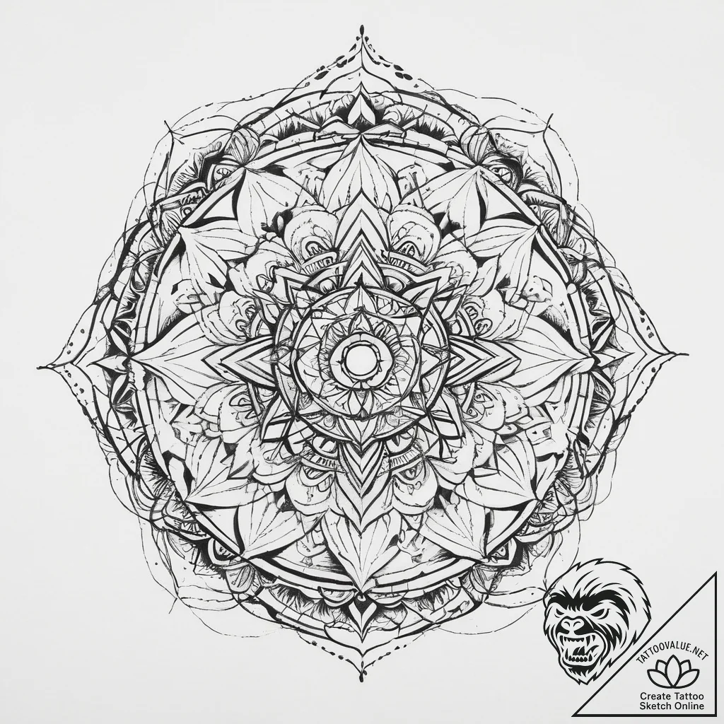 Tattoo design a geometric interpretation of a... - tattoo sketch (№1755662218_0, 20.08.2025 03:56) — tattoovalue.net