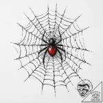 A close-up of a dew-covered spiderweb., tatto… – tattoo sketch (№1755662819_0, 20.08.2025 04:06) — tattoovalue.net