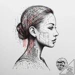 Binary code forming a silhouette, tattoo draw… – tattoo sketch (№1755663110_0, 20.08.2025 04:11) — tattoovalue.net