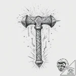 Tattoo sketch: stylized depiction of perun’s… – tattoo sketch (№1755663527_0, 20.08.2025 04:18) — tattoovalue.net