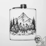 A group of hikers taking a break at a mountai… – tattoo sketch (№1755664921_0, 20.08.2025 04:42) — tattoovalue.net