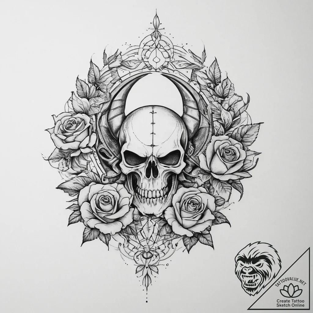 Tattoo design a scorpio symbol composed of da... - tattoo sketch (№1755666313_0, 20.08.2025 05:05) — tattoovalue.net
