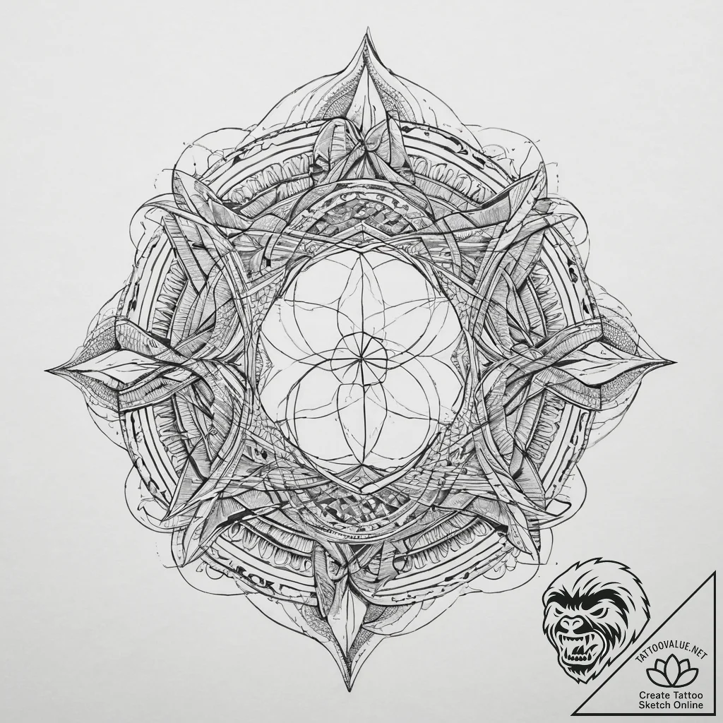 Tattoo design pisces fish dissolving into abs... - tattoo sketch (№1755666513_0, 20.08.2025 05:08) — tattoovalue.net