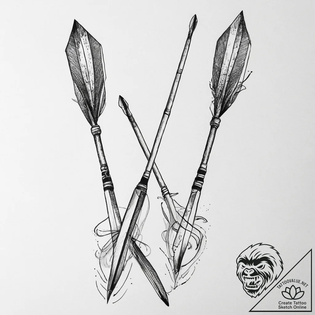 Tattoo sketch a pair of oars or paddles, symb... - tattoo sketch (№1755666912_0, 20.08.2025 05:15) — tattoovalue.net