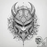 Tattoo sketch a stylized spartan helmet merge… – tattoo sketch (№1755667312_0, 20.08.2025 05:21) — tattoovalue.net