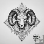 Tattoo sketch an aries ram with mars’ glyph e… – tattoo sketch (№1755667511_0, 20.08.2025 05:25) — tattoovalue.net
