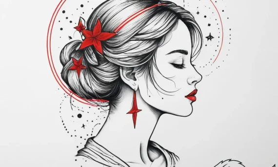 Tattoo design a virgo constellation, with sta... - tattoo sketch (№1755668109_0, 20.08.2025 05:35) — tattoovalue.net