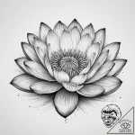Water lily, tattoo sketch design, on a clean… – tattoo sketch (№1755668308_0, 20.08.2025 05:38) — tattoovalue.net