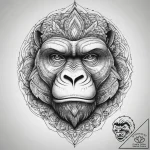 Tattoo sketch a powerful gorilla, hands clenc… – tattoo sketch (№1755668707_0, 20.08.2025 05:45) — tattoovalue.net