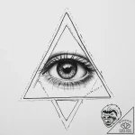 Eye in triangle, concept art for tattoo, on a… – tattoo sketch (№1755669308_0, 20.08.2025 05:55) — tattoovalue.net