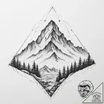 Tattoo sketch a snowy mountain peak with a hi… – tattoo sketch (№1755670107_0, 20.08.2025 06:08) — tattoovalue.net