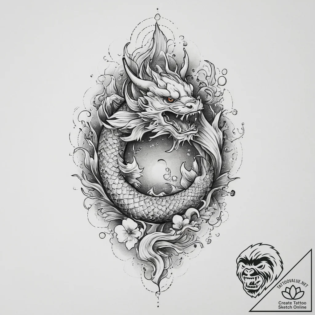 Praying hands, artistic tattoo sketch, irezum... - tattoo sketch (№1755670305_0, 20.08.2025 06:11) — tattoovalue.net