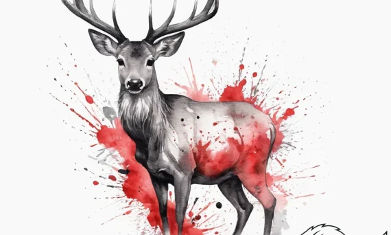 Tattoo sketch a subtle deer silhouette, elega... - tattoo sketch (№1755672294_0, 20.08.2025 06:44) — tattoovalue.net