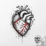 Tattoo sketch a realistic anatomical heart wi… – tattoo sketch (№1755673085_0, 20.08.2025 06:58) — tattoovalue.net