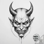 Devil – tattoo sketch (№1755695928_0, 20.08.2025 13:18) — tattoovalue.net