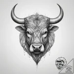 Tattoo sketch a powerful bull, snorting and p… – tattoo sketch (№1755696517_0, 20.08.2025 13:28) — tattoovalue.net