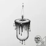 Tattoo design a single, dripping candle, evok… – tattoo sketch (№1755702455_0, 20.08.2025 15:07) — tattoovalue.net