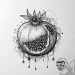 A close-up of a pomegranate’s jewel-like seed… – tattoo sketch (№1755702856_0, 20.08.2025 15:14) — tattoovalue.net