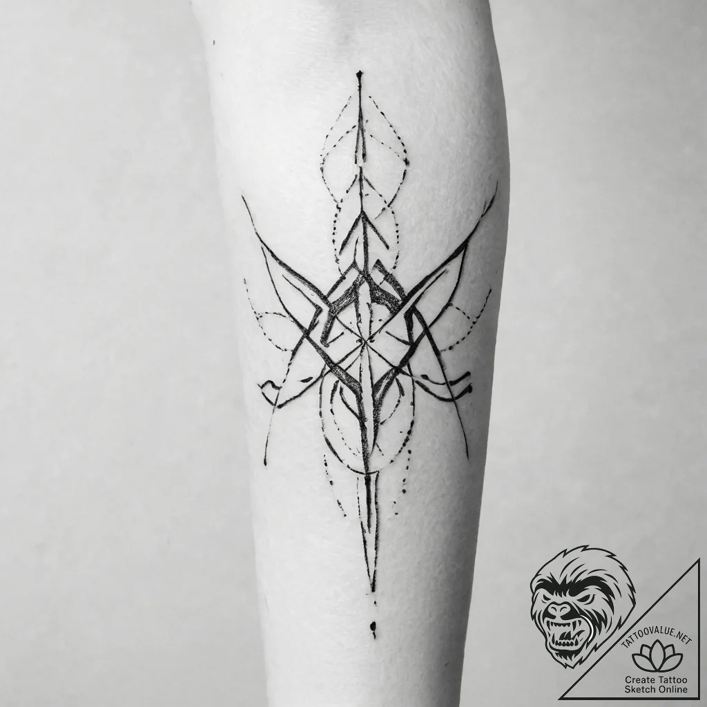 Tattoo design a small, abstract symbol on the... - tattoo sketch (№1755704715_0, 20.08.2025 15:45) — tattoovalue.net