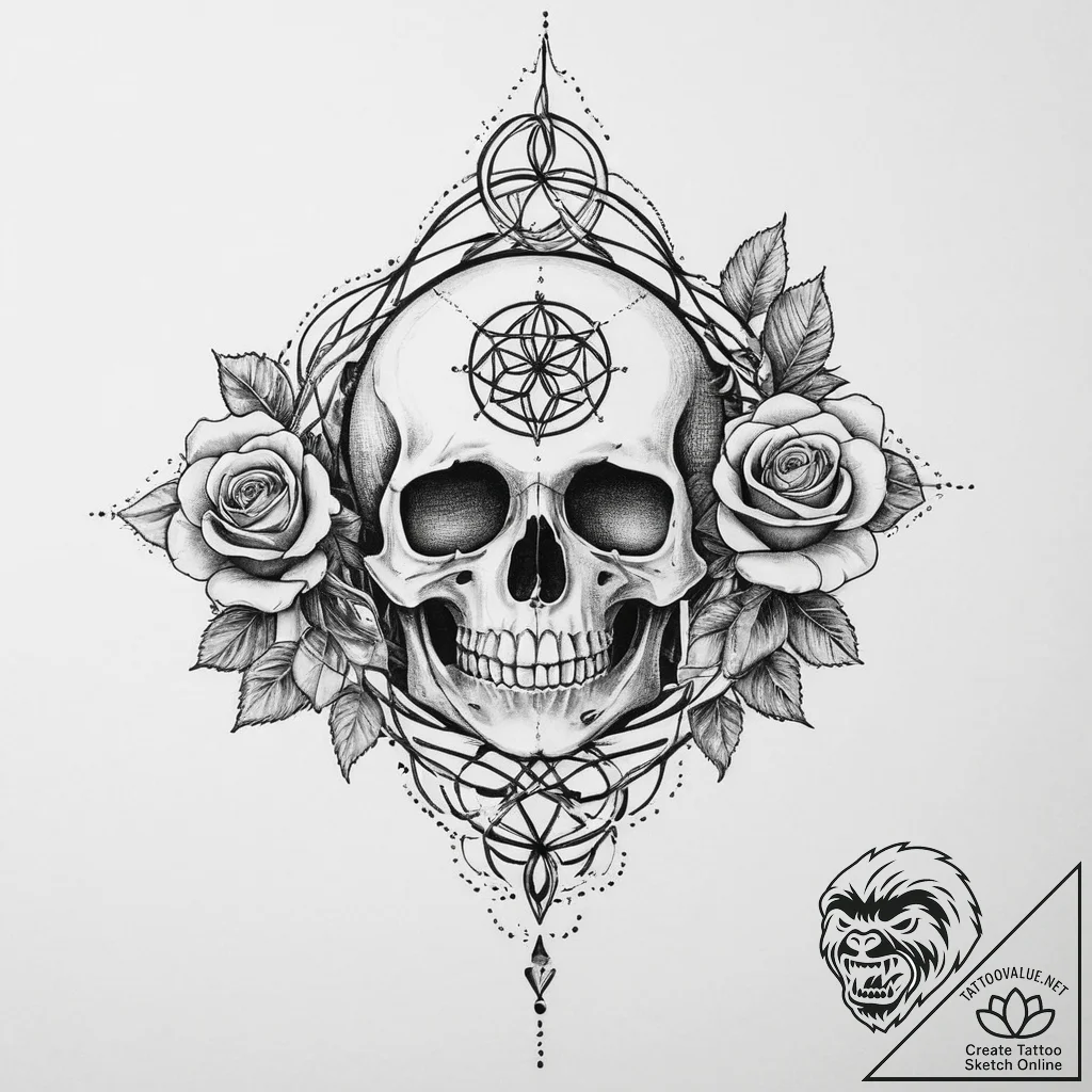 Flower of life, tattoo drawing outline, chica... - tattoo sketch (№1755706598_0, 20.08.2025 16:16) — tattoovalue.net