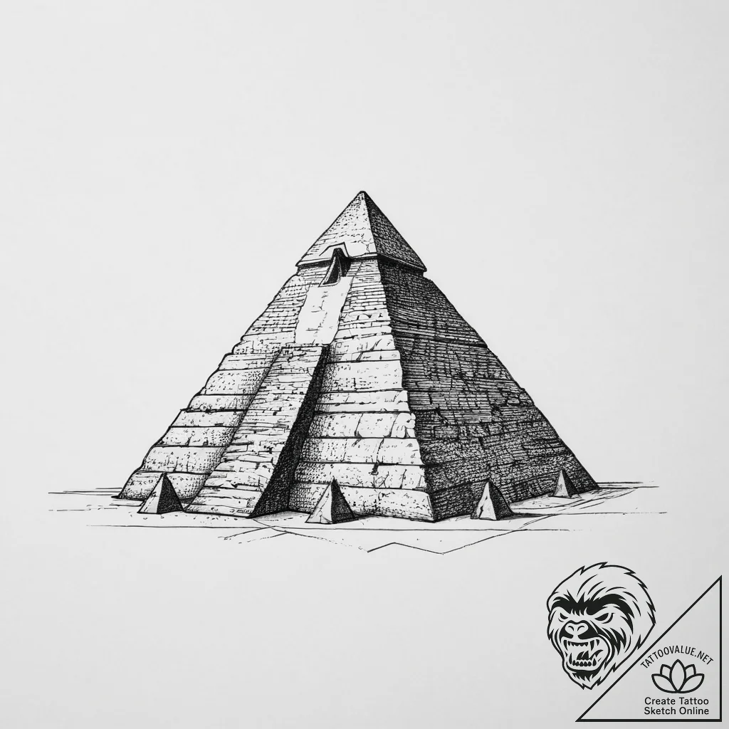 Tattoo sketch a solid, ancient pyramid, for e... - tattoo sketch (№1755706796_0, 20.08.2025 16:19) — tattoovalue.net