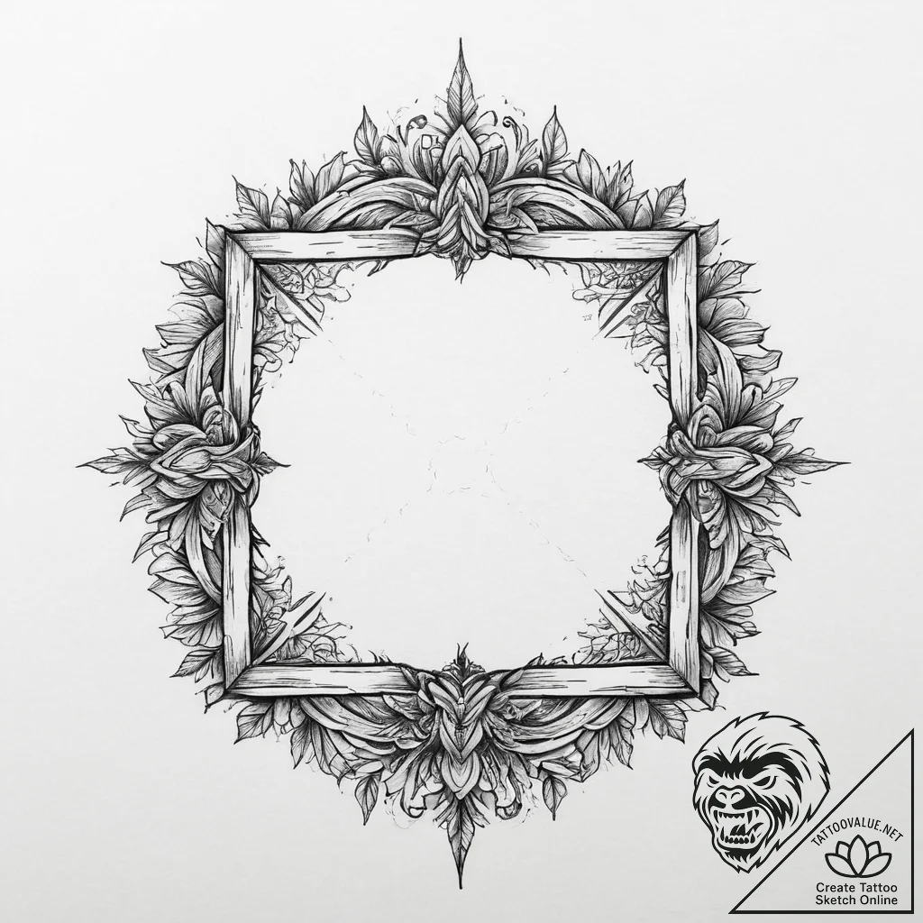 Tattoo design a robust, traditional timber fr... - tattoo sketch (№1755707955_0, 20.08.2025 16:39) — tattoovalue.net