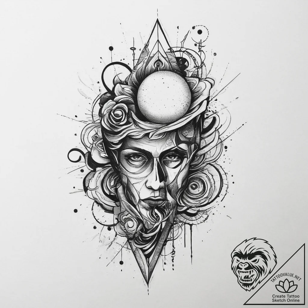 Tattoo sketch a subtle representation of grav... - tattoo sketch (№1755708159_0, 20.08.2025 16:42) — tattoovalue.net