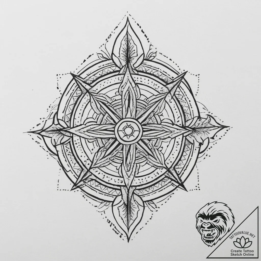 Tattoo design: a minimalist kolovrat tattoo,... - tattoo sketch (№1755708365_0, 20.08.2025 16:46) — tattoovalue.net