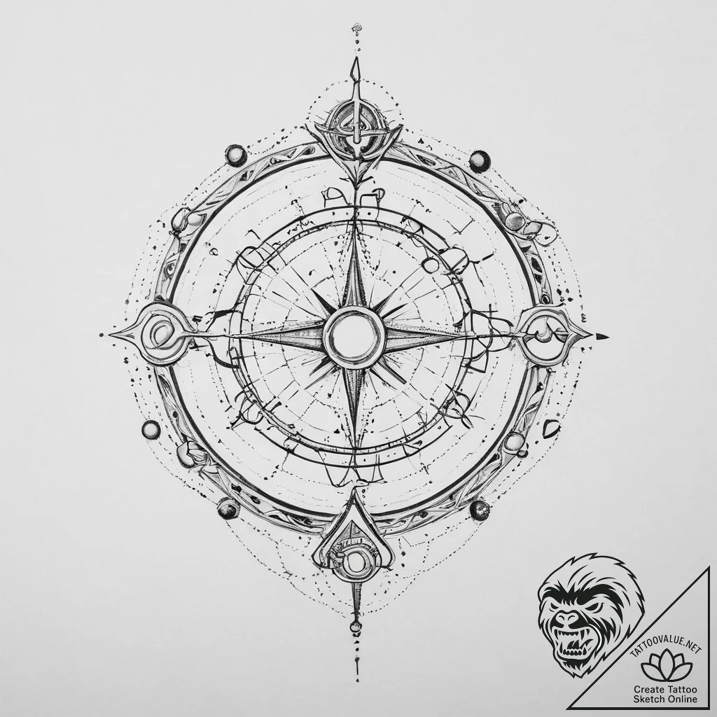Tattoo sketch a zodiac glyph with its ruling... - tattoo sketch (№1755708779_0, 20.08.2025 16:52) — tattoovalue.net