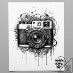 Tattoo design a streamer’s camera with a “liv… – tattoo sketch (№1755708987_0, 20.08.2025 16:56) — tattoovalue.net
