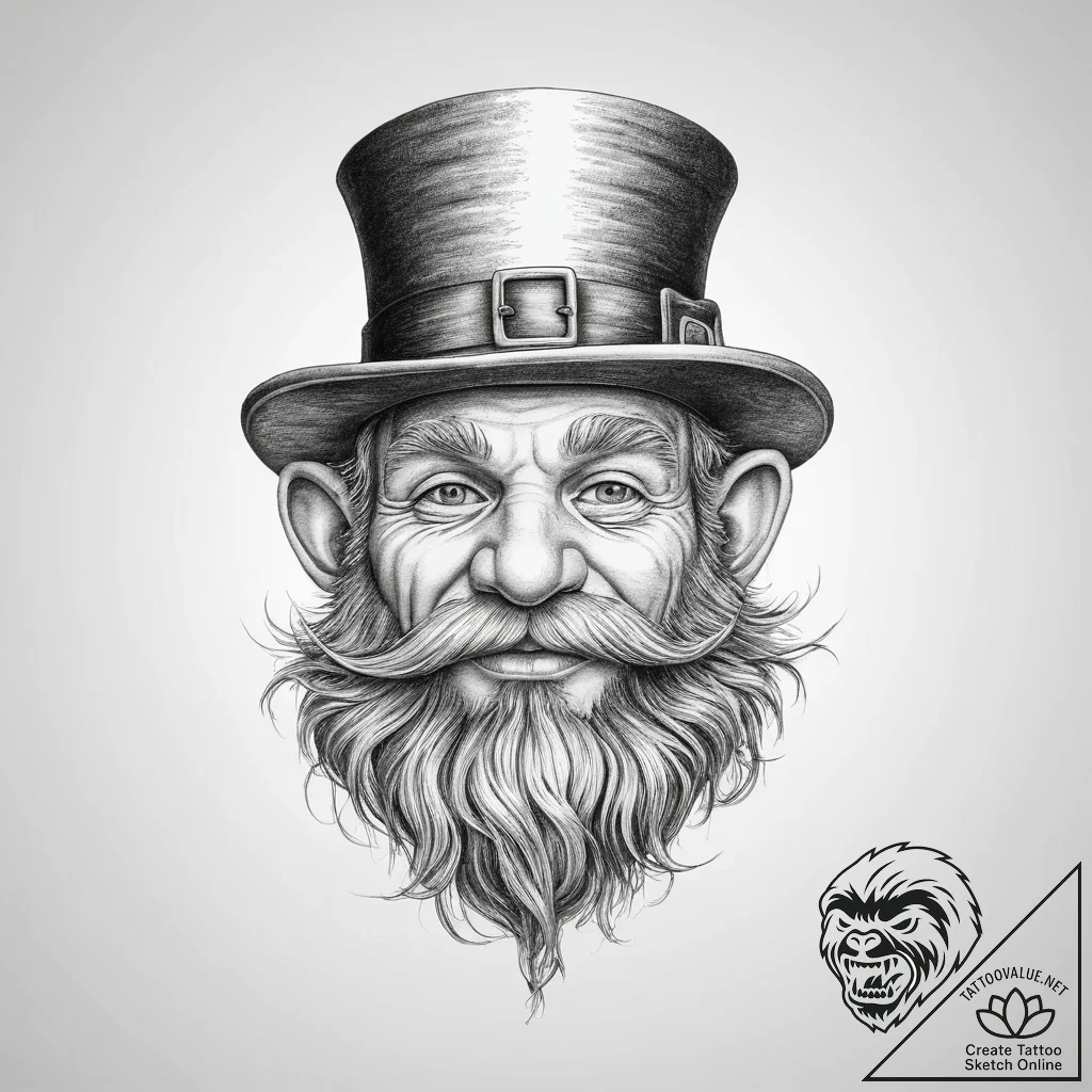 Leprechaun - tattoo sketch (№1755709606_0, 20.08.2025 17:06) — tattoovalue.net
