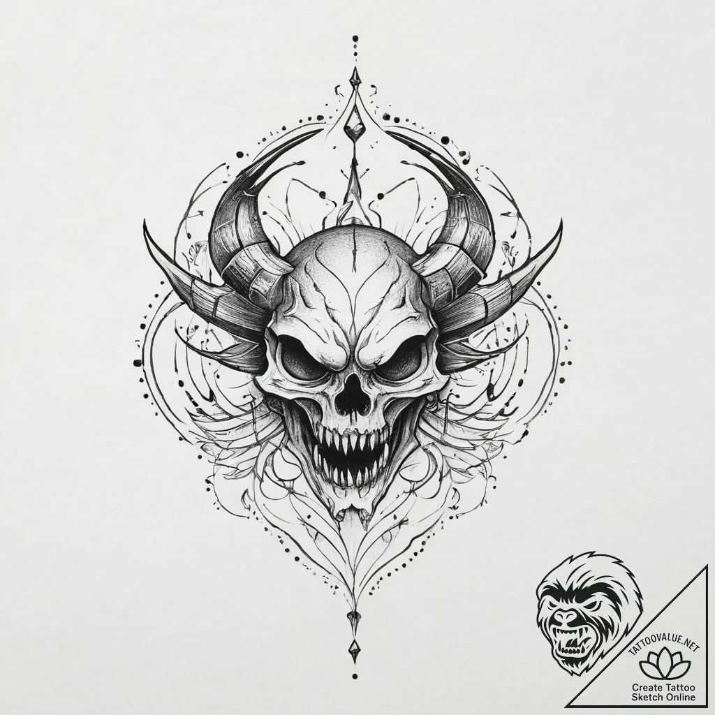 Grendel, tattoo flash sheet design, sepia ton... - tattoo sketch (№1755711474_0, 20.08.2025 17:37) — tattoovalue.net