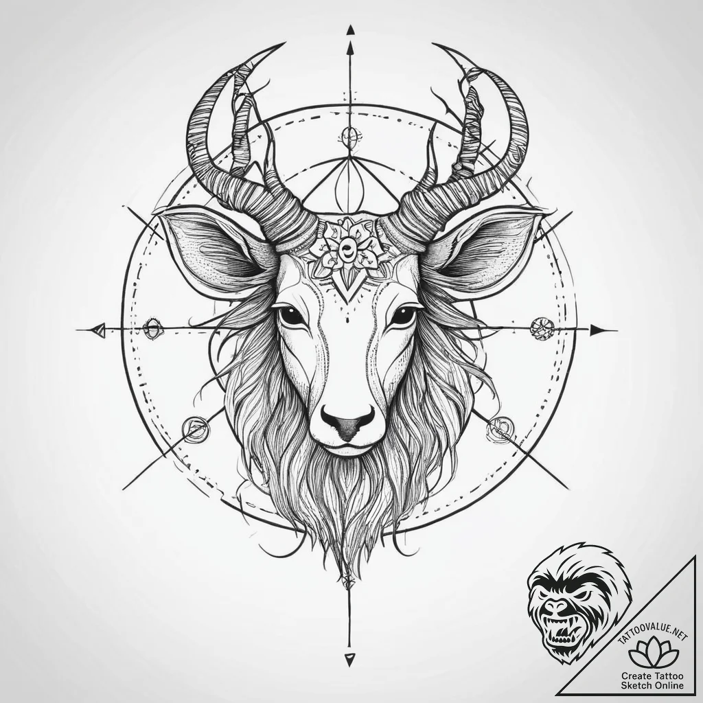 Tattoo sketch a zodiac animal outline filled... - tattoo sketch (№1755712925_0, 20.08.2025 18:02) — tattoovalue.net
