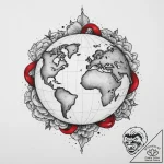 Tattoo design two halves of a globe, completi… – tattoo sketch (№1755714169_0, 20.08.2025 18:22) — tattoovalue.net