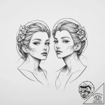 Tattoo sketch gemini twin figures, one with a… – tattoo sketch (№1755714968_0, 20.08.2025 18:36) — tattoovalue.net