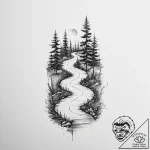 Tattoo design a winding path or road, symboli… – tattoo sketch (№1755717028_0, 20.08.2025 19:10) — tattoovalue.net