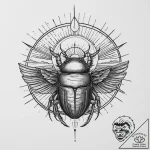 An egyptian scarab pushing the sun (is there,… – tattoo sketch (№1755717442_0, 20.08.2025 19:17) — tattoovalue.net