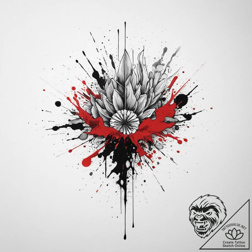 A realistic image of ink drops spreading in c... - tattoo sketch (№1755717858_0, 20.08.2025 19:24) — tattoovalue.net