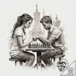 A person playing chess in a park, deeply conc… – tattoo sketch (№1755718474_0, 20.08.2025 19:34) — tattoovalue.net