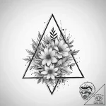 Tattoo sketch a simple triangle with a floral… – tattoo sketch (№1755720536_0, 20.08.2025 20:08) — tattoovalue.net