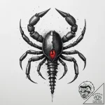 Tattoo design a scorpio scorpion made of obsi… – tattoo sketch (№1755721366_0, 20.08.2025 20:22) — tattoovalue.net