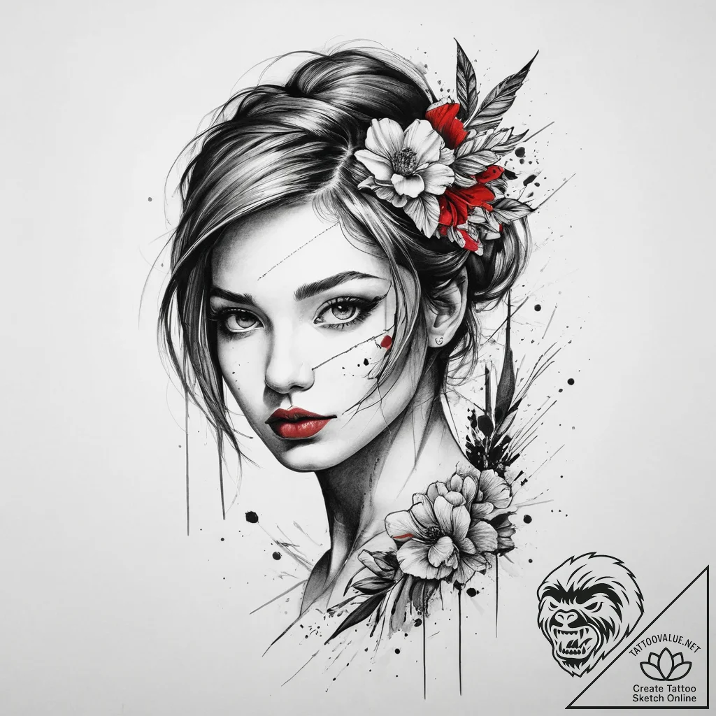 Tattoo sketch a memorial portrait in a realis... - tattoo sketch (№1755721777_0, 20.08.2025 20:29) — tattoovalue.net