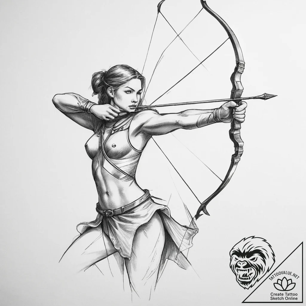 Tattoo sketch a sagittarius archer drawing a... - tattoo sketch (№1755722811_0, 20.08.2025 20:46) — tattoovalue.net