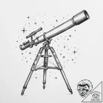 A telescope pointing at the stars – tattoo sketch (№1755723017_0, 20.08.2025 20:50) — tattoovalue.net