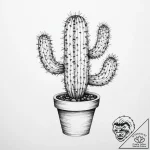 Cactus – tattoo sketch (№1755723631_0, 20.08.2025 21:00) — tattoovalue.net