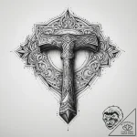 Tattoo sketch: a stylized anvil and hammer fo… – tattoo sketch (№1755723833_0, 20.08.2025 21:03) — tattoovalue.net