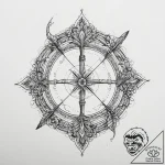 Tattoo sketch a traditional archery bow, unst… – tattoo sketch (№1755724452_0, 20.08.2025 21:14) — tattoovalue.net