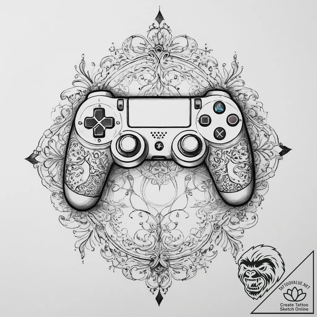 р“сђсѓрїрїр° 10: gamer equipment & setup (рр... - tattoo sketch (№1755725901_0, 20.08.2025 21:38) — tattoovalue.net